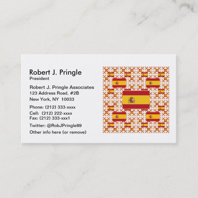 Spain Flag in Multiple Colourful Layers Business Card (Front)