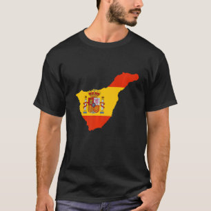 Spain flag in Tenerife outline Tenerife T-Shirt