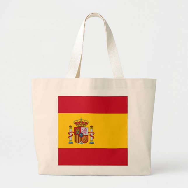 Spain Flag Large Tote Bag (Front)