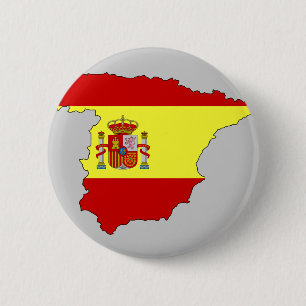 Spain flag map 2 inch round button