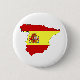 Spain Flag Map full size 2 Inch Round Button