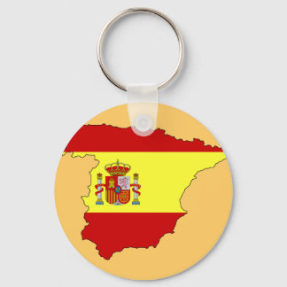 Spain flag map keychain