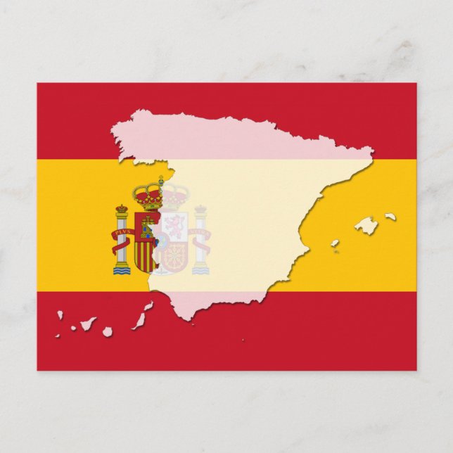 Spain flag map postcard (Front)