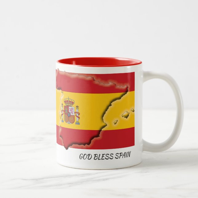 SPAIN FLAG MAP Scripture Customized Two-Tone Coffee Mug (Right)