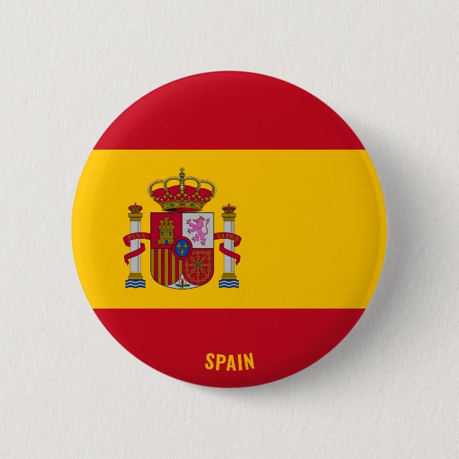 Spain Flag Patriotic 2 Inch Round Button (Front)
