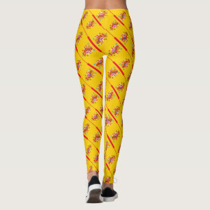 Spain flag pattern leggings