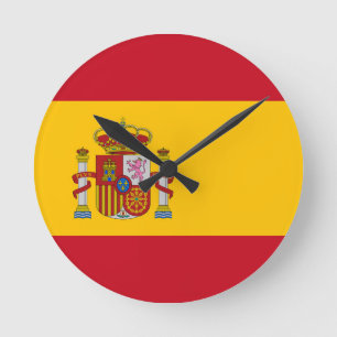 Spain Flag Round Clock