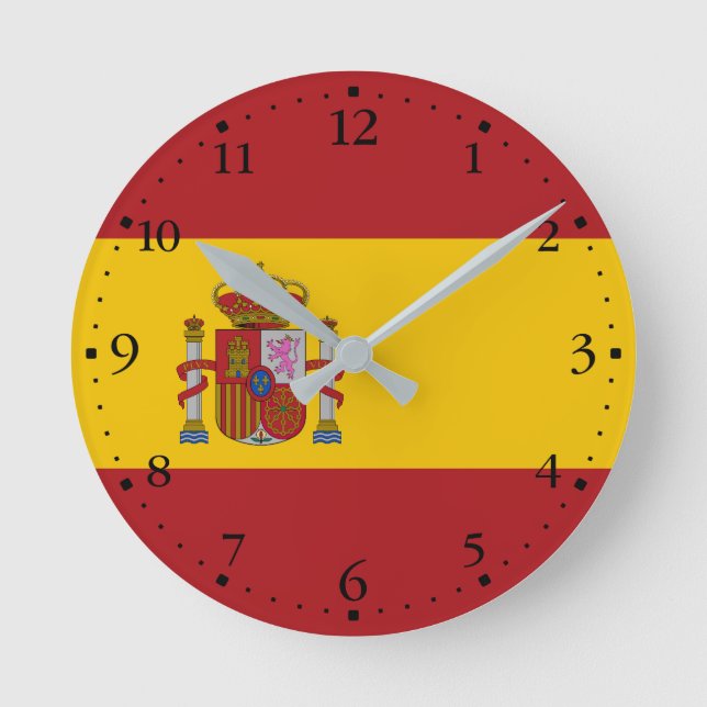 Spain Flag Round Clock (Front)