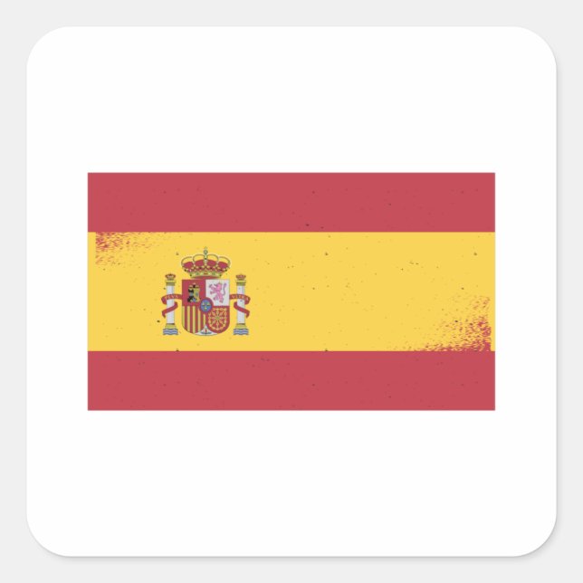 Spain Flag Square Sticker (Front)