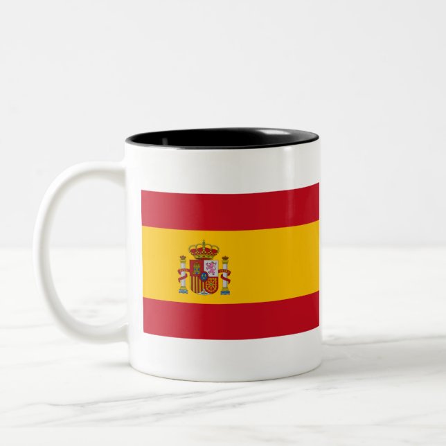 Spain Flag Two-Tone Coffee Mug (Left)