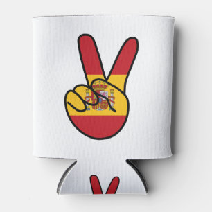 Spain Flag V Sign Can Cooler