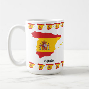 Spain Flag within Map Souvenir Design Coffee Mug