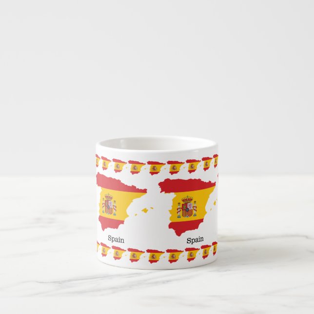 Spain Flag within Map Souvenir Design Espresso Cup (Front)