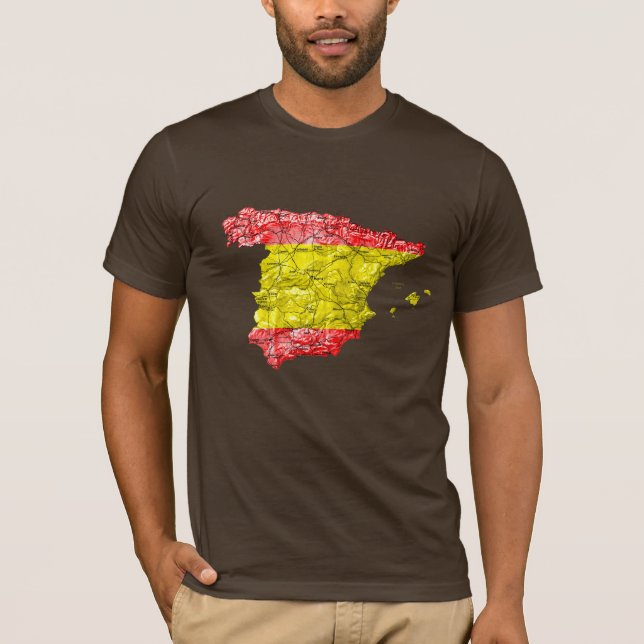Spain Flagcolor Map T-Shirt (Front)