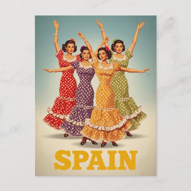 Spain Flamenco Dancers Travel Postcard (Front)