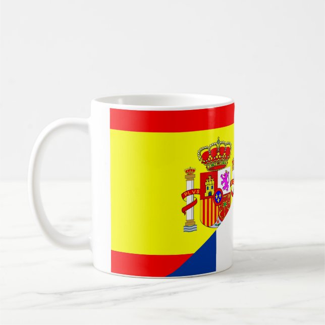 spain france neighbour countries half flag symbol  coffee mug (Left)