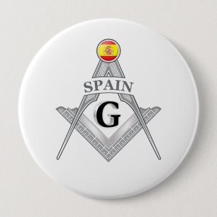 Spain freemasonry sign 4 inch round button