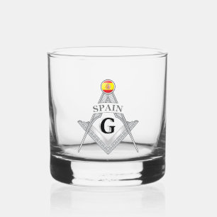 Spain freemasonry sign whiskey glass