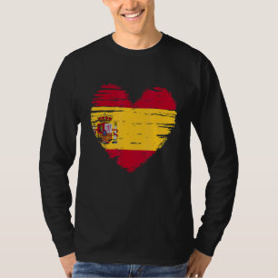 Spain Heart Spanish Flag Spanish Pride T-Shirt