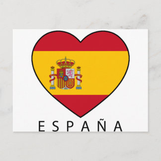 Spain Heart with black ESPANA Postcard