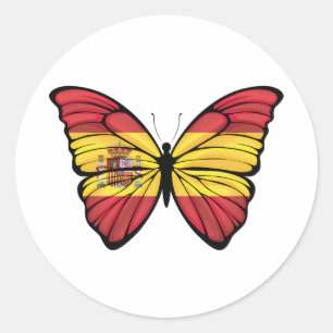 Spain Hypolimnas Butterfly Classic Round Sticker