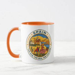 Spain Illustration Travel Art Badge Mug