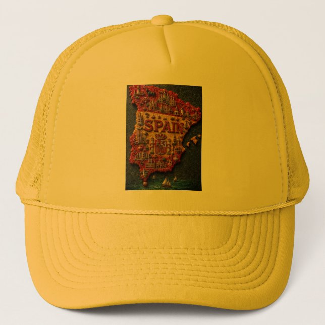 Spain in 3D Mosaic Art   Trucker Hat (Front)
