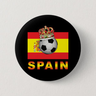 Spain King Of Football 2 Inch Round Button