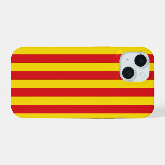 Spain: La Senyera Catalonia iPhone 15 Case (Back Horizontal)