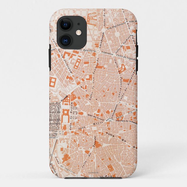 Spain: Madrid Map, C1920 Case-Mate iPhone Case (Back)