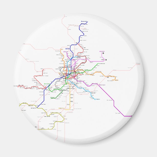 Spain-Madrid Metro Map Magnet (Front)