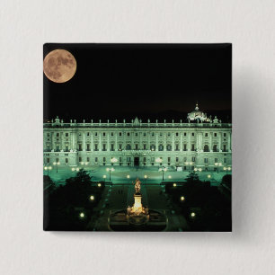 Spain, Madrid, Royal Palace and Plaza de 2 Inch Square Button
