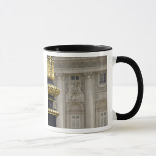Spain, Madrid. Royal Palace, ornate gilded lamp Mug