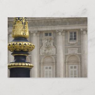 Spain, Madrid. Royal Palace, ornate gilded lamp Postcard