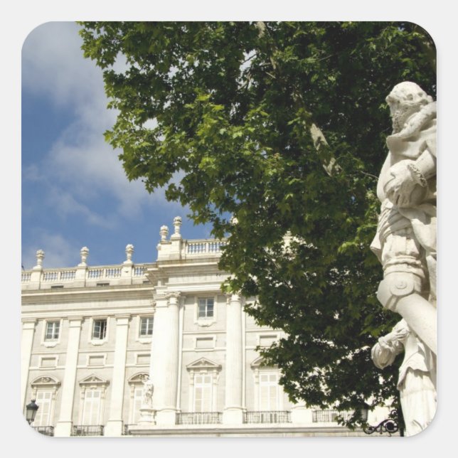 Spain, Madrid. Royal Palace. Square Sticker (Front)