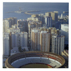 Spain, Malaga, Andalucia View of Plaza de Toros Tile