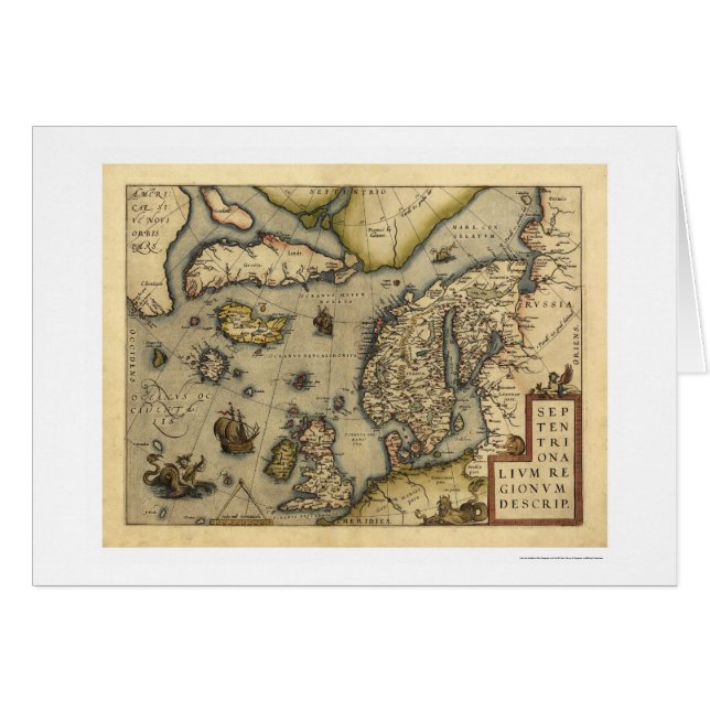 Spain Map By Ortelius 1570 (Front Horizontal)