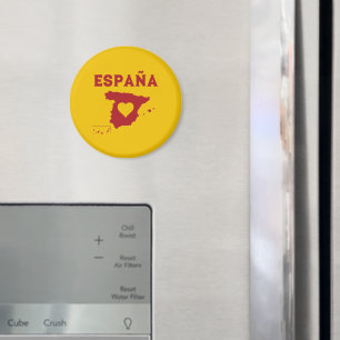 Spain Map España Yellow Red Magnet