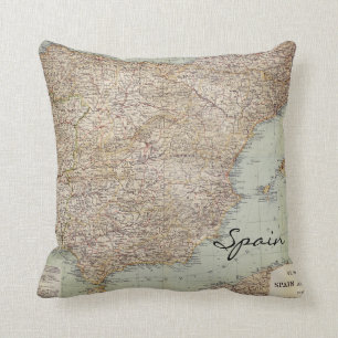 Spain map throw pillow