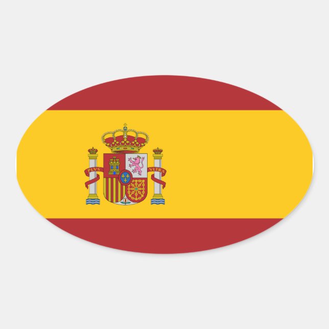 Spain National Flag Oval Sticker (Front)