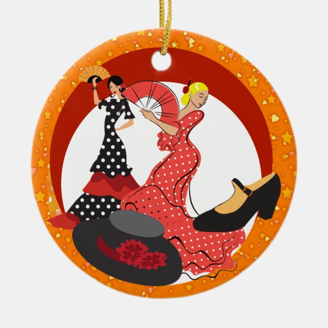 Spain - New Dancers  Ceramic Ornament (Front)