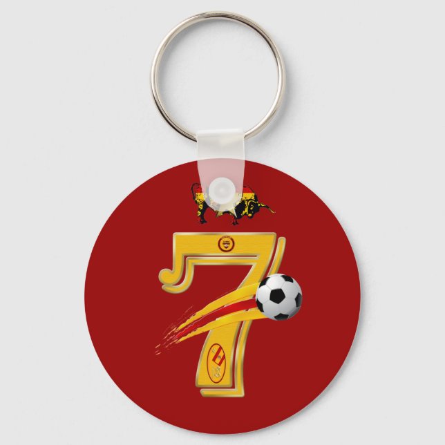 Spain Number 7 Soccer World Champions Keyring (Front)