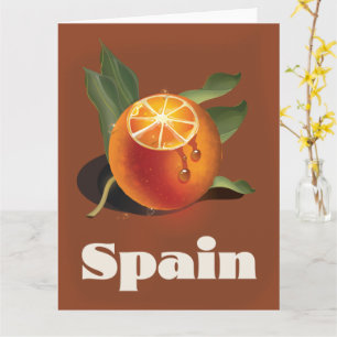 Spain orange travel poster card