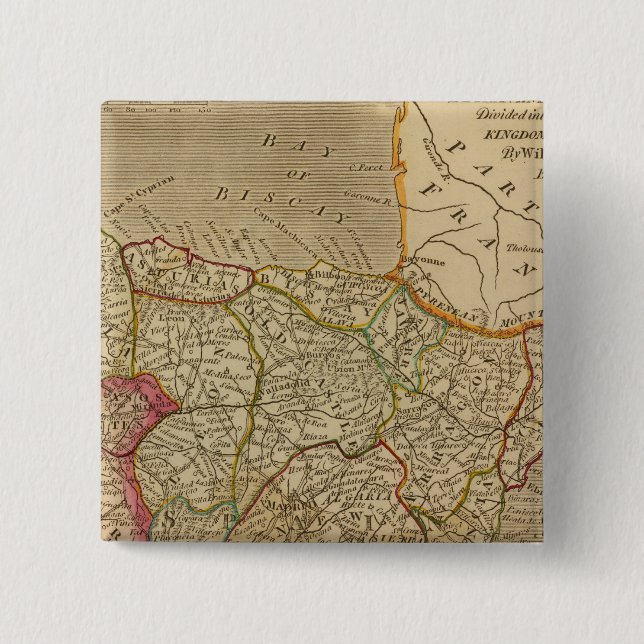 Spain, Portugal 3 2 Inch Square Button (Front)