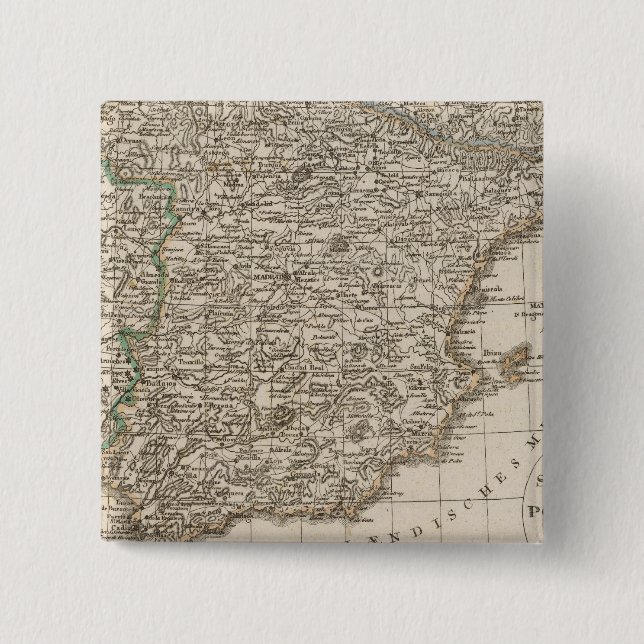 Spain, Portugal 4 2 Inch Square Button (Front)