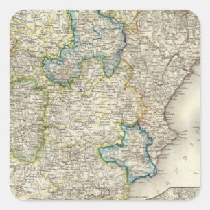 Spain, Portugal 5 Square Sticker