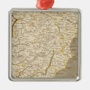 Spain, Portugal Map by Arrowsmith Metal Ornament