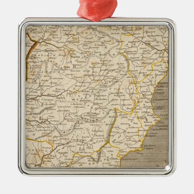 Spain, Portugal Map by Arrowsmith Metal Ornament (Front)