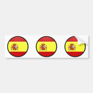Spain quality Flag Circle Bumper Sticker