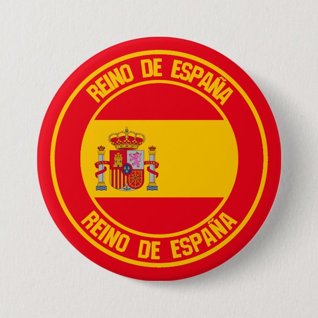 Spain Round Emblem 3 Inch Round Button (Front)